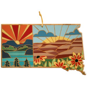 South Dakota State Shaped Serving & Cutting Board w/Artwork by Summer Stokes 2 South Dakota State Shaped Serving & Cutting Board w/Artwork by Summer Stokes 2