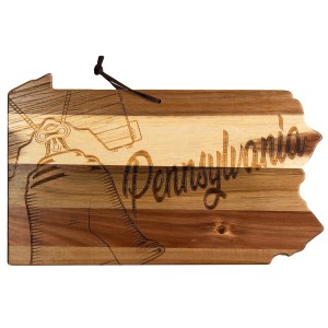 Rock & Branch® Origins Series Pennsylvania State Shaped Wood Serving & Cutting Board 1 Rock & Branch® Origins Series Pennsylvania State Shaped Wood Serving & Cutting Board 1