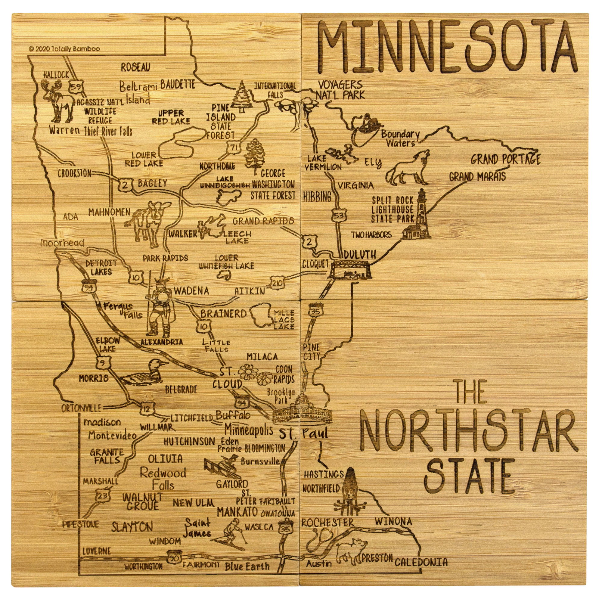 Minnesota Puzzle Coaster Set 1