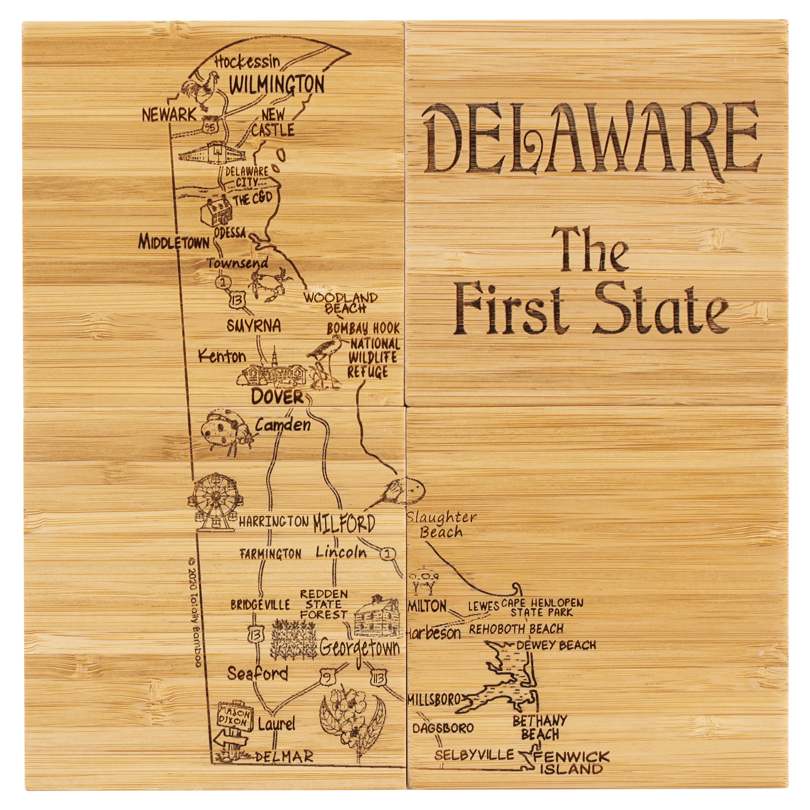 Delaware Puzzle Coaster Set 1