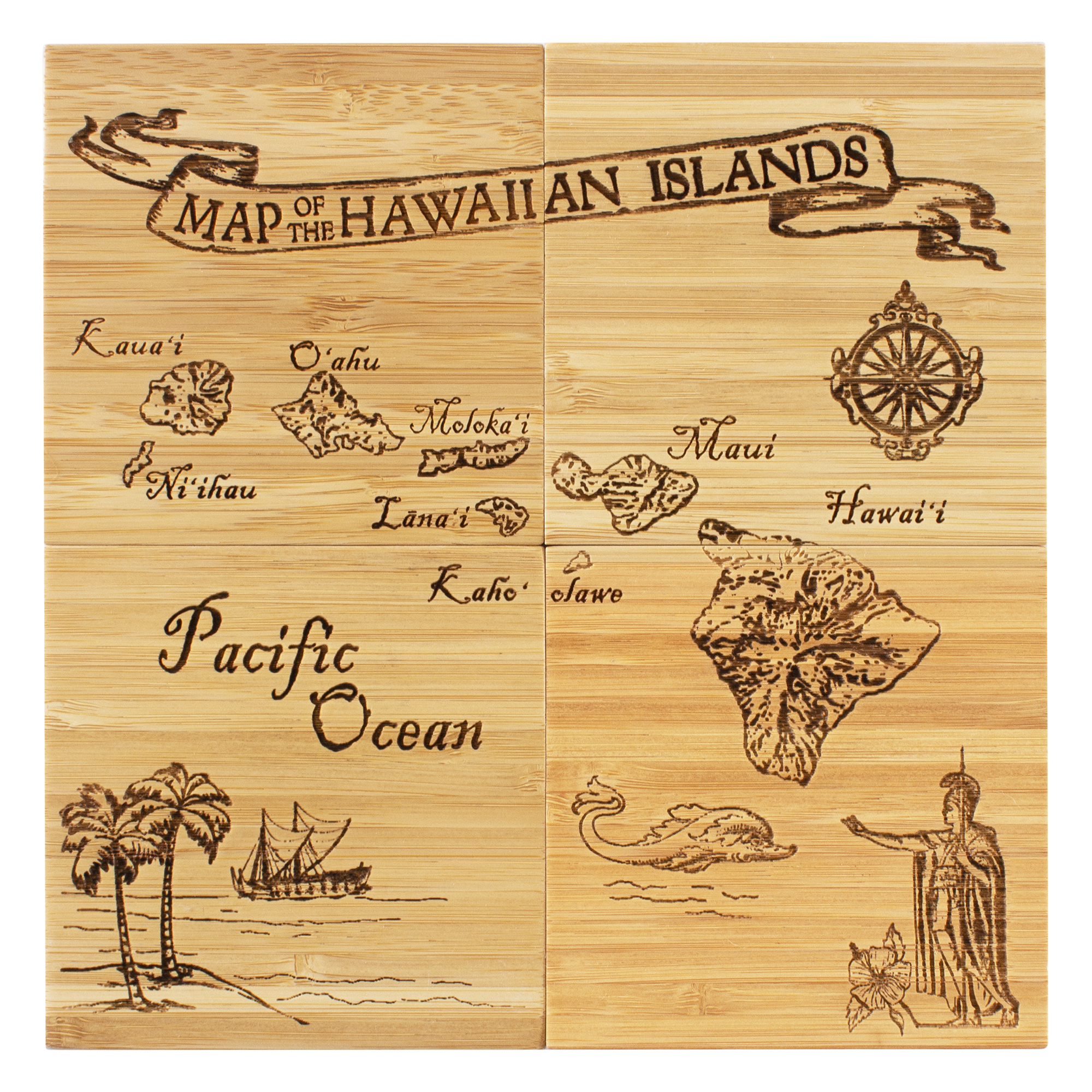 Hawaii Puzzle Coaster Set 1