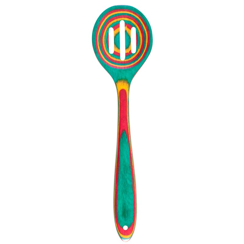 Colorful Wooden Slotted Spoon 1 Colorful Wooden Slotted Spoon 1