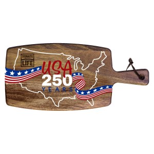 Limited Edition USA 250 Years Rock & Branch® Acacia Paddle Cutting Board UV 1 Limited Edition USA 250 Years Rock & Branch® Acacia Paddle Cutting Board UV 1