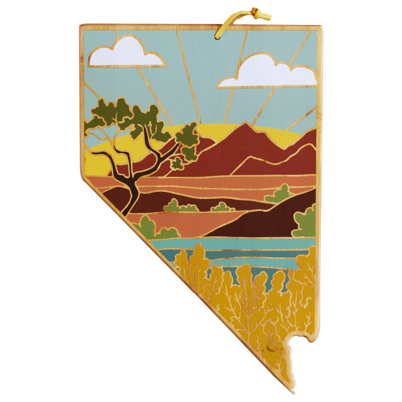 Nevada State Shaped Cutting & Serving Board w/Artwork by Summer Stokes 2 Nevada State Shaped Cutting & Serving Board w/Artwork by Summer Stokes 2
