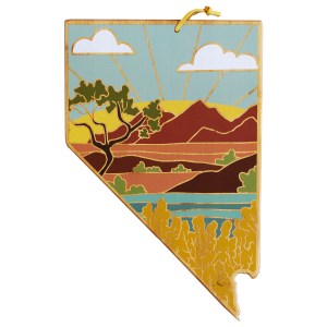 Nevada State Shaped Cutting & Serving Board w/Artwork by Summer Stokes 2 Nevada State Shaped Cutting & Serving Board w/Artwork by Summer Stokes 2