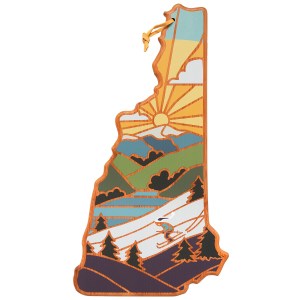 New Hampshire State Shaped Serving & Cutting Board w/Artwork by Summer Stokes 2 New Hampshire State Shaped Serving & Cutting Board w/Artwork by Summer Stokes 2