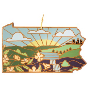 Pennsylvania State Shaped Serving & Cutting Board w/Artwork by Summer Stokes 2 Pennsylvania State Shaped Serving & Cutting Board w/Artwork by Summer Stokes 2