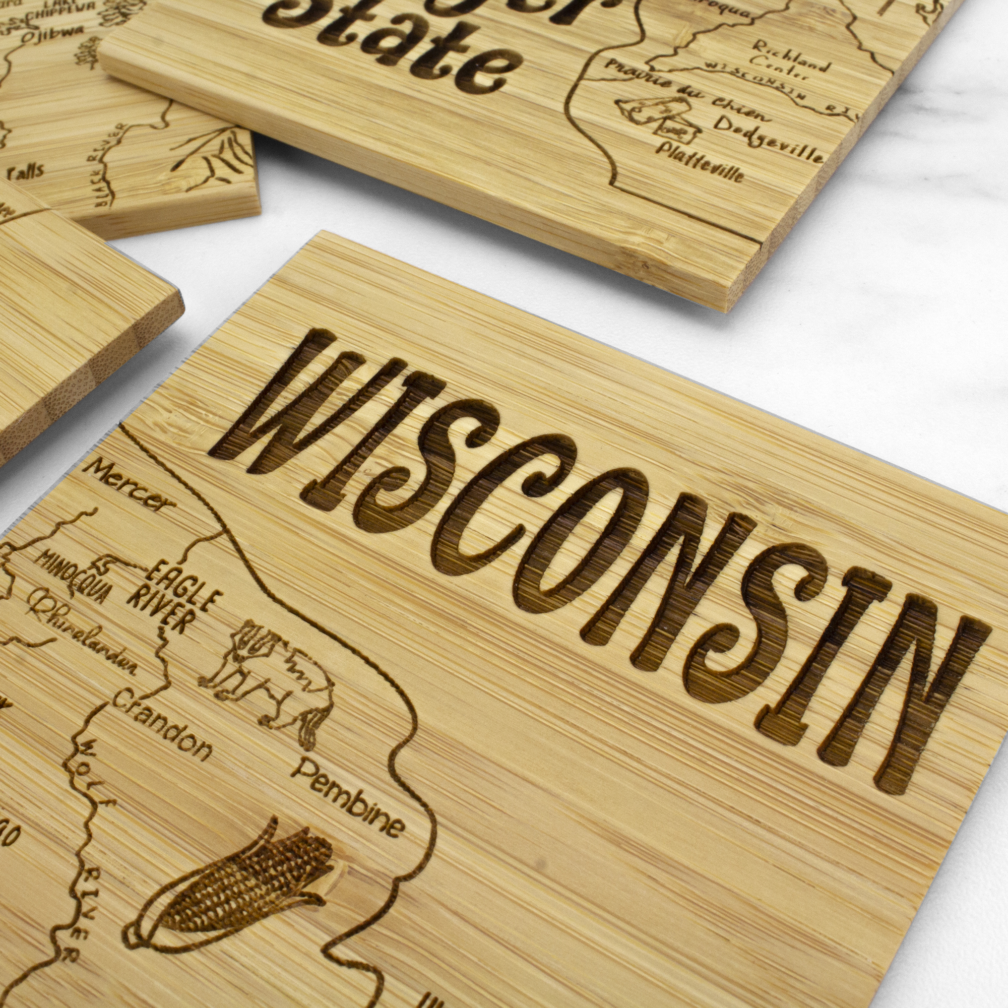 Wisconsin Puzzle Coaster Set 1