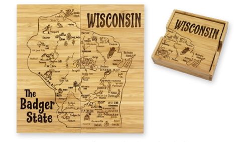 Wisconsin Puzzle Coaster Set 1