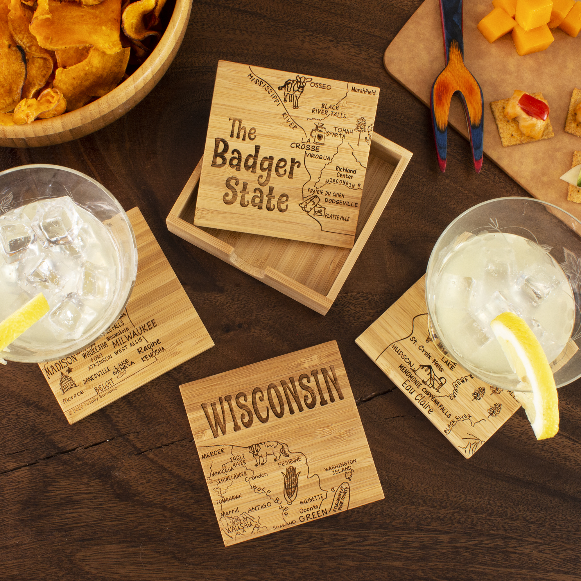 Wisconsin Puzzle Coaster Set 1