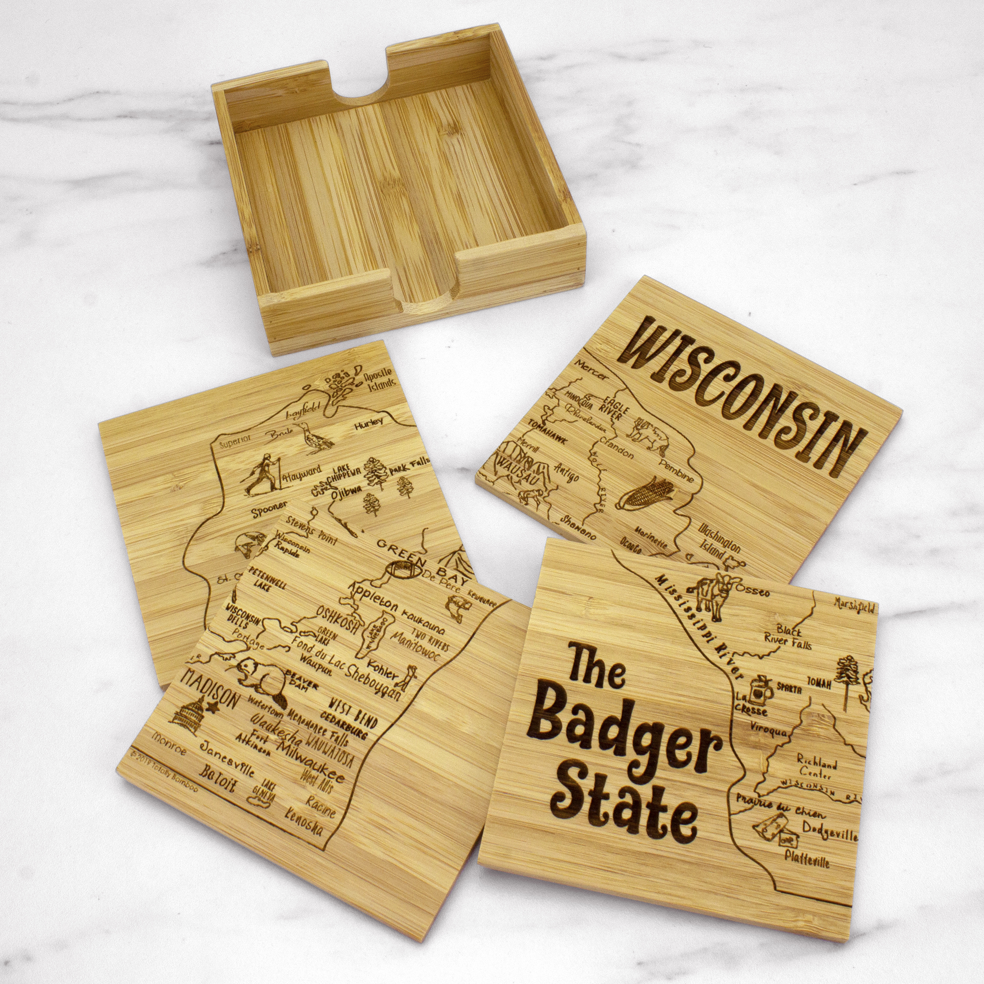 Wisconsin Puzzle Coaster Set 1