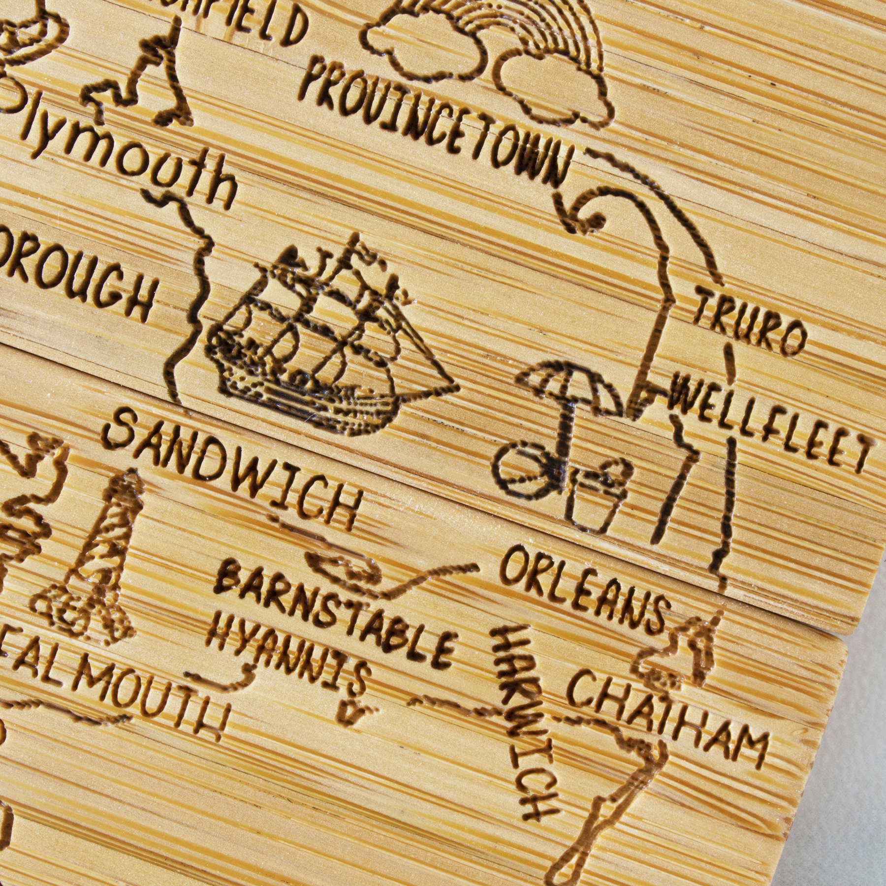 Massachusetts Puzzle Coaster Set 1