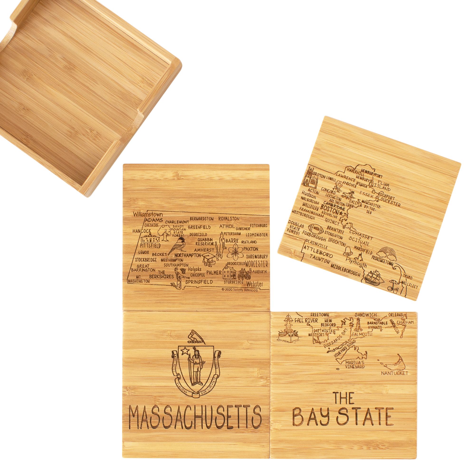Massachusetts Puzzle Coaster Set 1