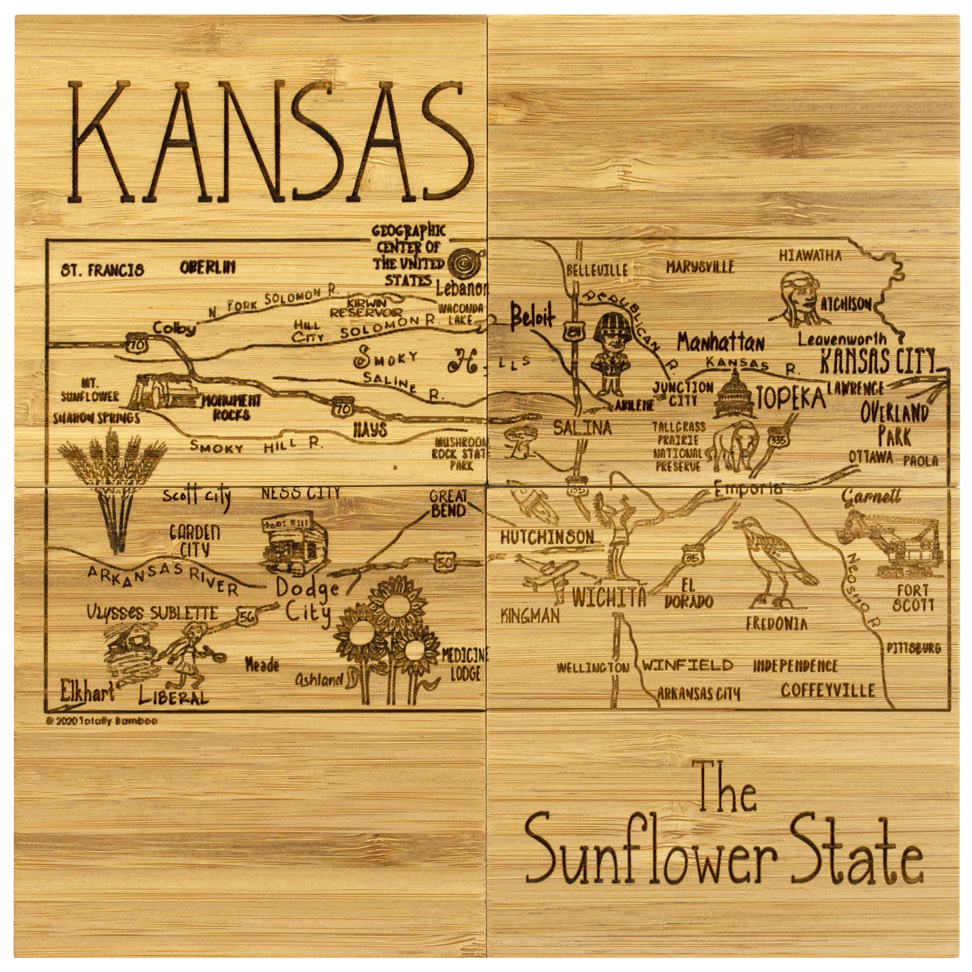 Kansas Puzzle Coaster Set 1
