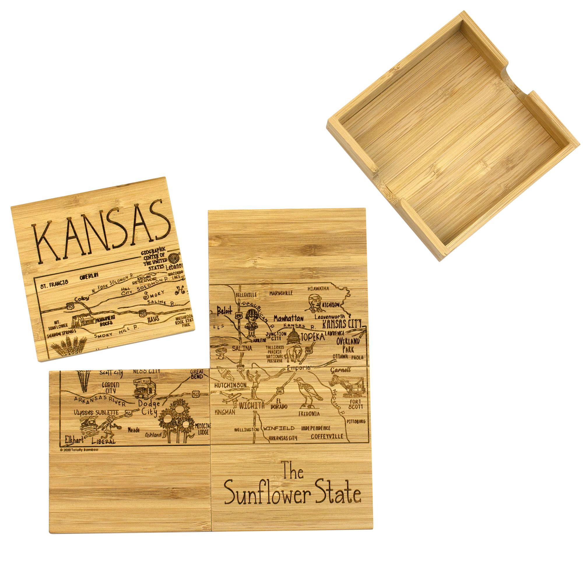 Kansas Puzzle Coaster Set 1