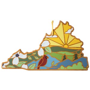 Virginia State Shaped Serving & Cutting Board w/Artwork by Summer Stokes 2 Virginia State Shaped Serving & Cutting Board w/Artwork by Summer Stokes 2