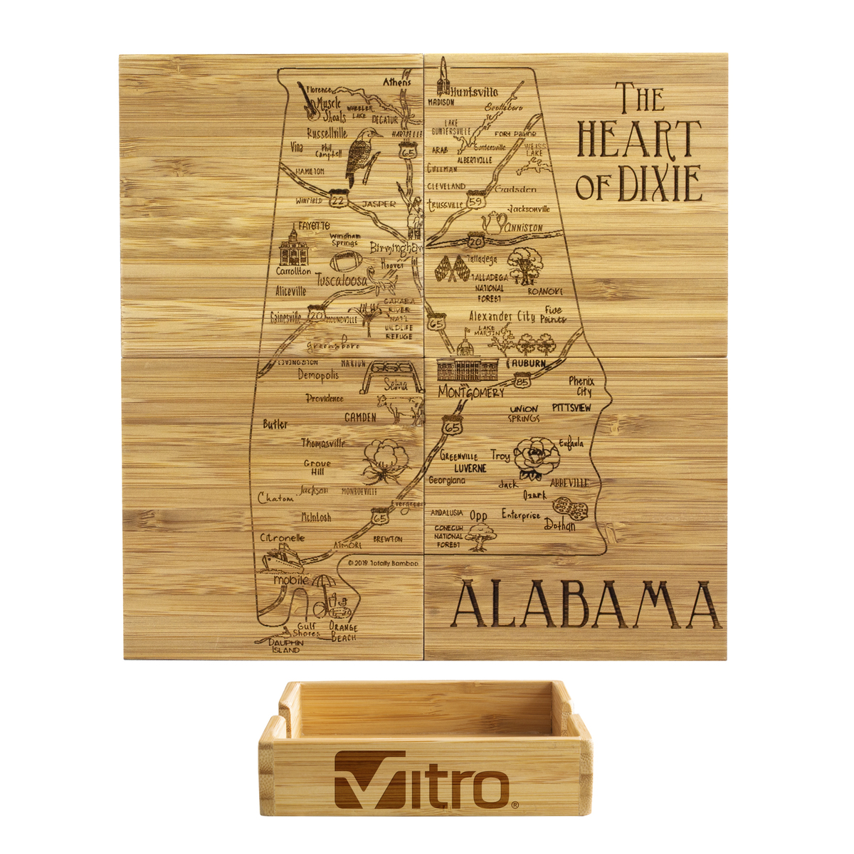 Alabama Puzzle Coaster Set 1