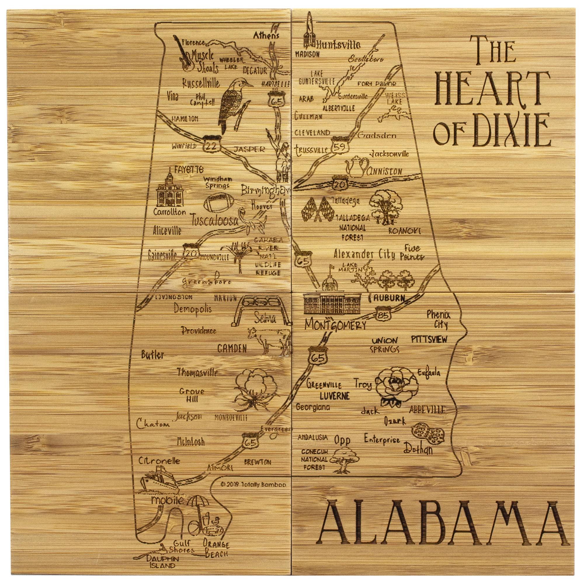 Alabama Puzzle Coaster Set 1