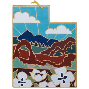 Utah State Shaped Cutting & Serving Board w/Artwork by Summer Stokes 2 Utah State Shaped Cutting & Serving Board w/Artwork by Summer Stokes 2