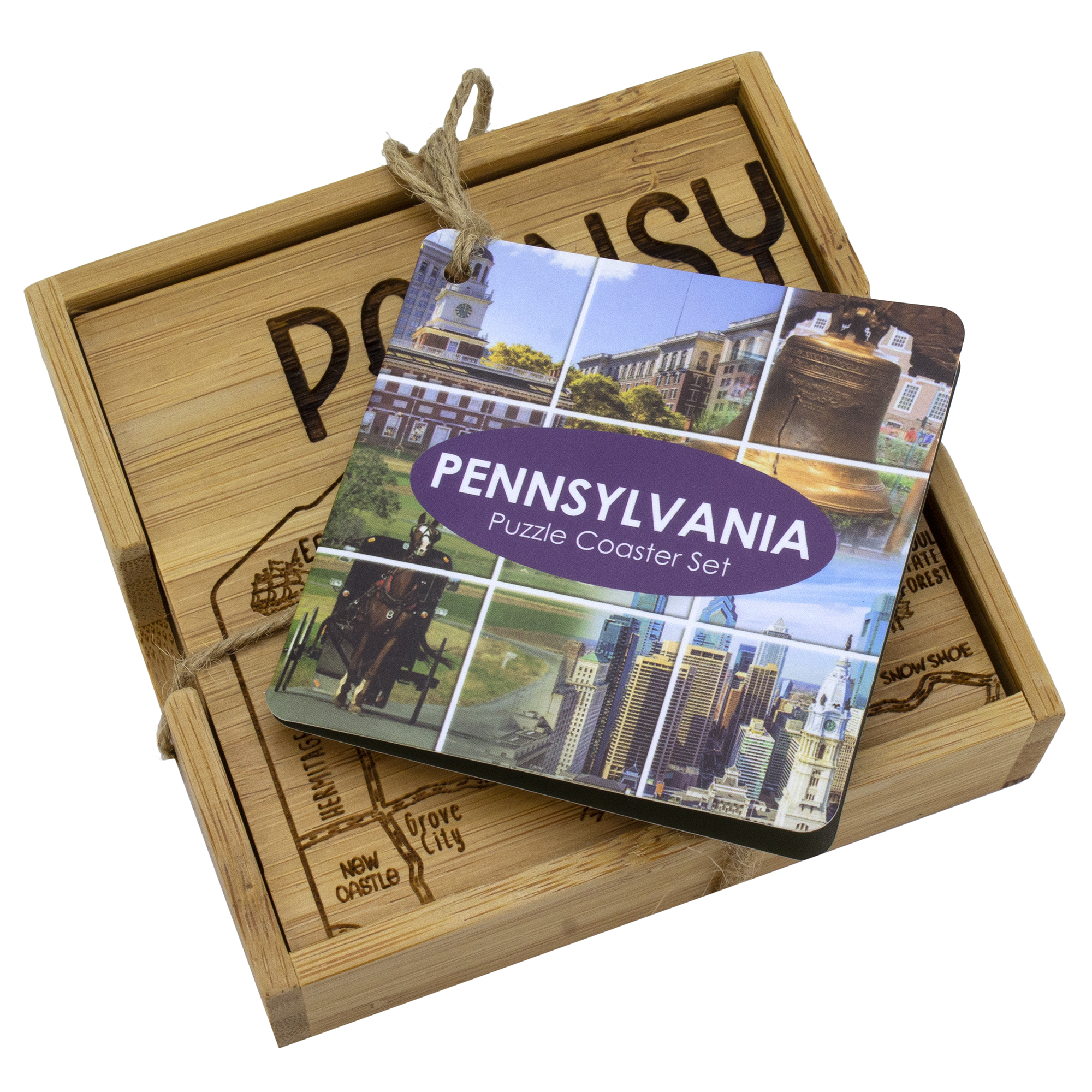 Pennsylvania Puzzle Coaster Set 1