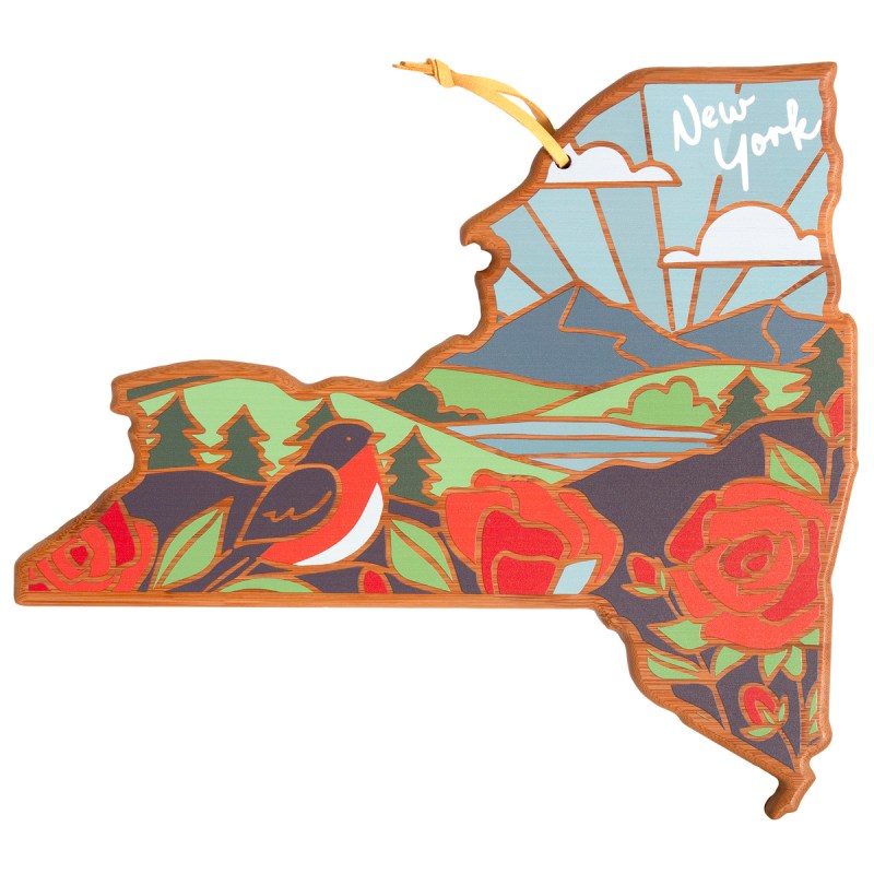 New York State Shaped Serving & Cutting Board w/Artwork by Summer Stokes 2 New York State Shaped Serving & Cutting Board w/Artwork by Summer Stokes 2