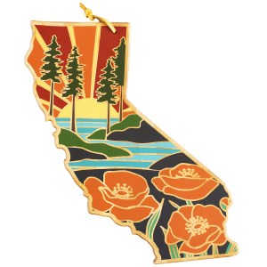 California State Shaped Cutting & Serving Board w/Artwork by Summer Stokes 2 California State Shaped Cutting & Serving Board w/Artwork by Summer Stokes 2
