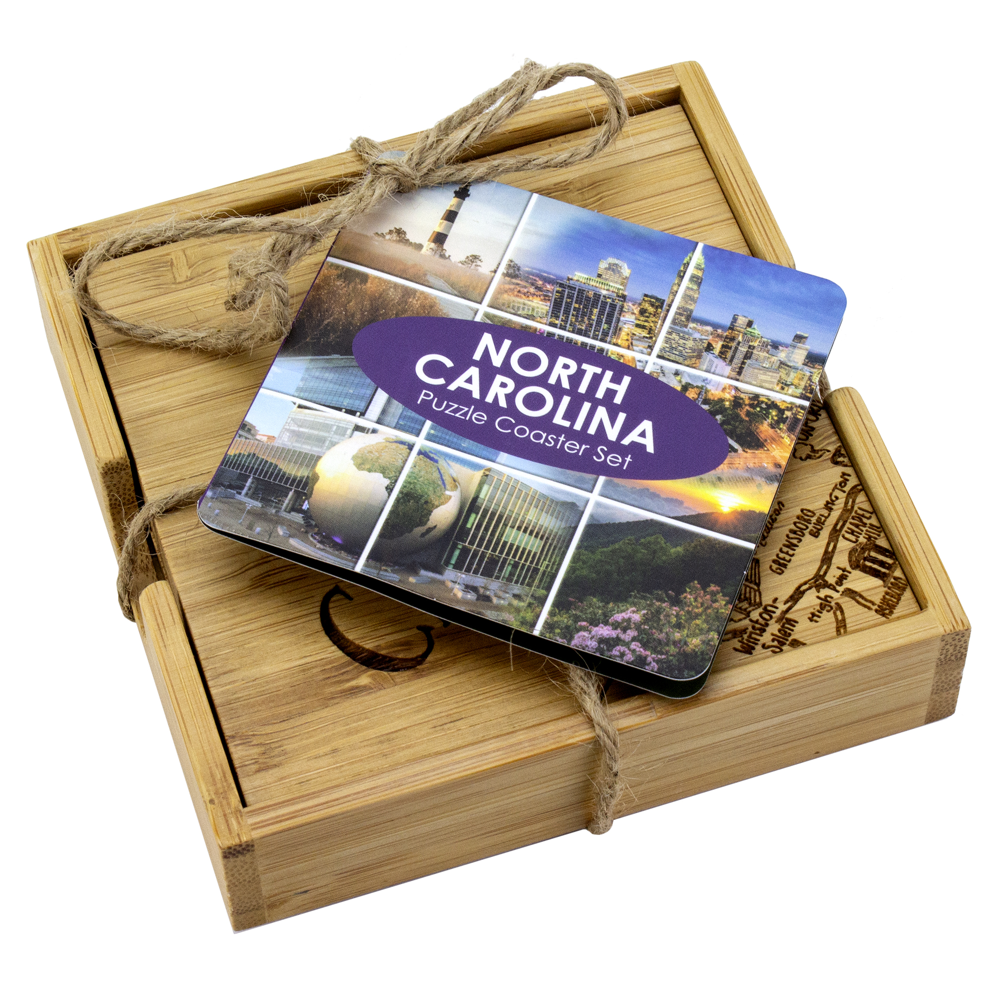 North Carolina Puzzle Coaster Set 1