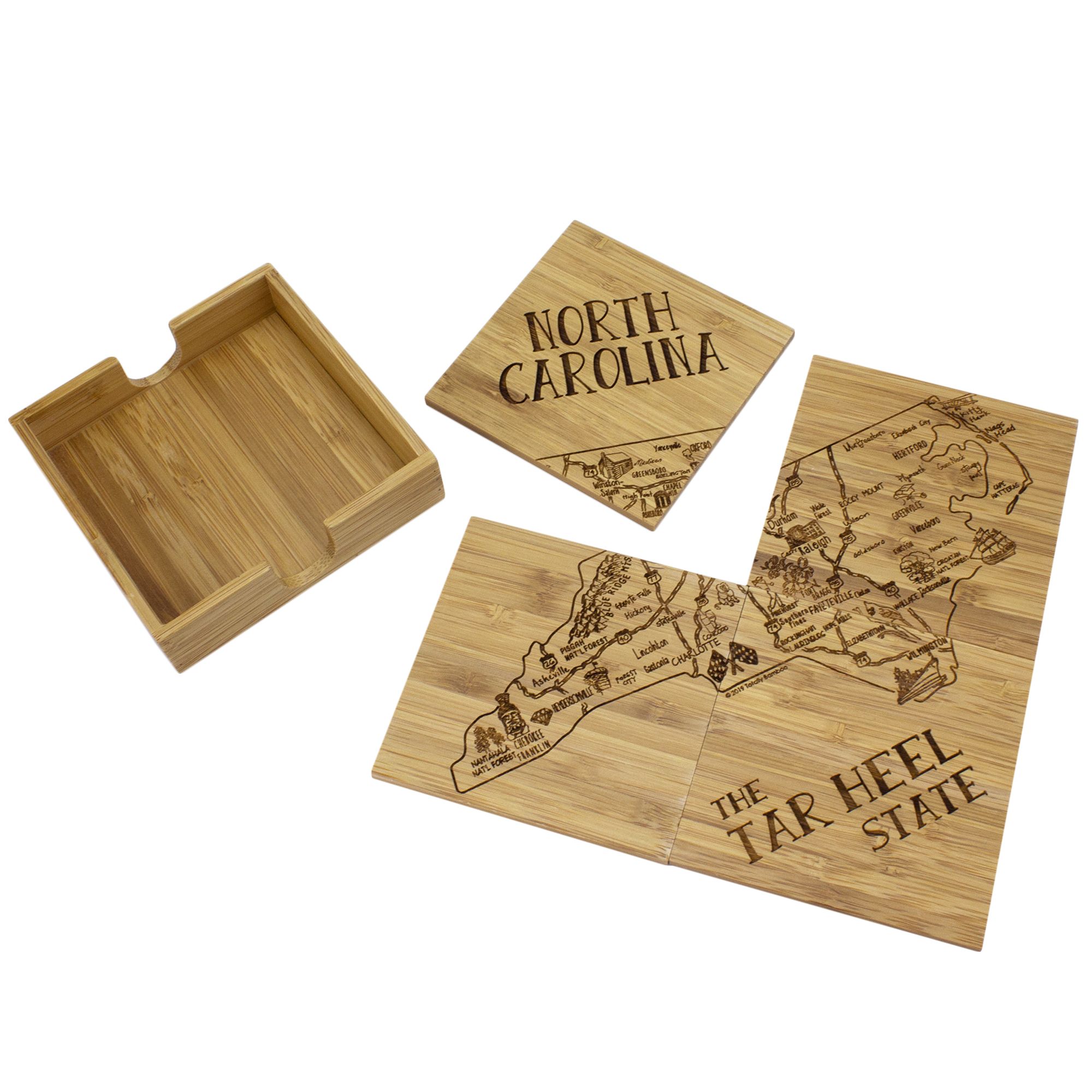 North Carolina Puzzle Coaster Set 1