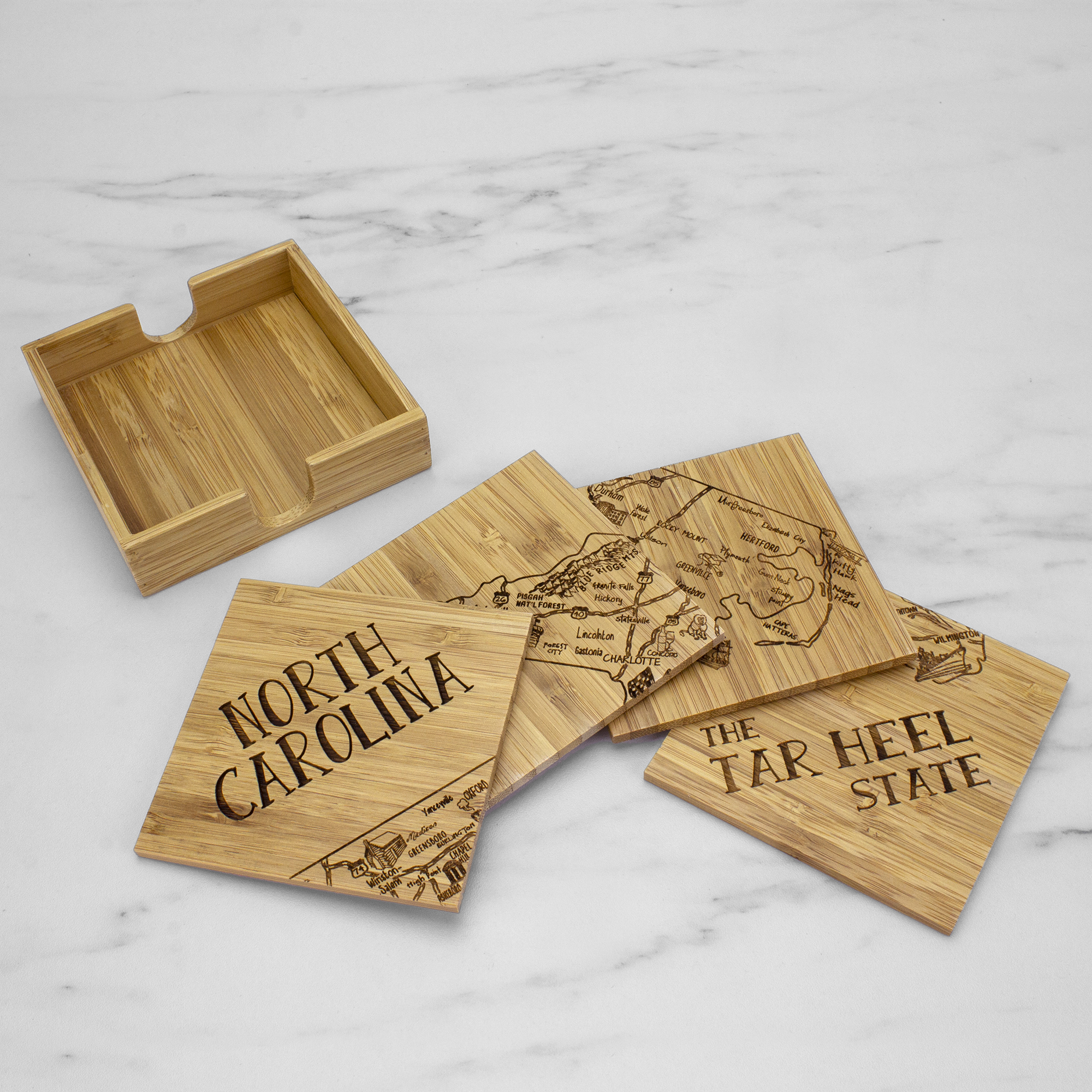 North Carolina Puzzle Coaster Set 1