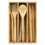 12 Piece Reusable Bamboo Flatware Set in Storage Case 1 12 Piece Reusable Bamboo Flatware Set in Storage Case 1