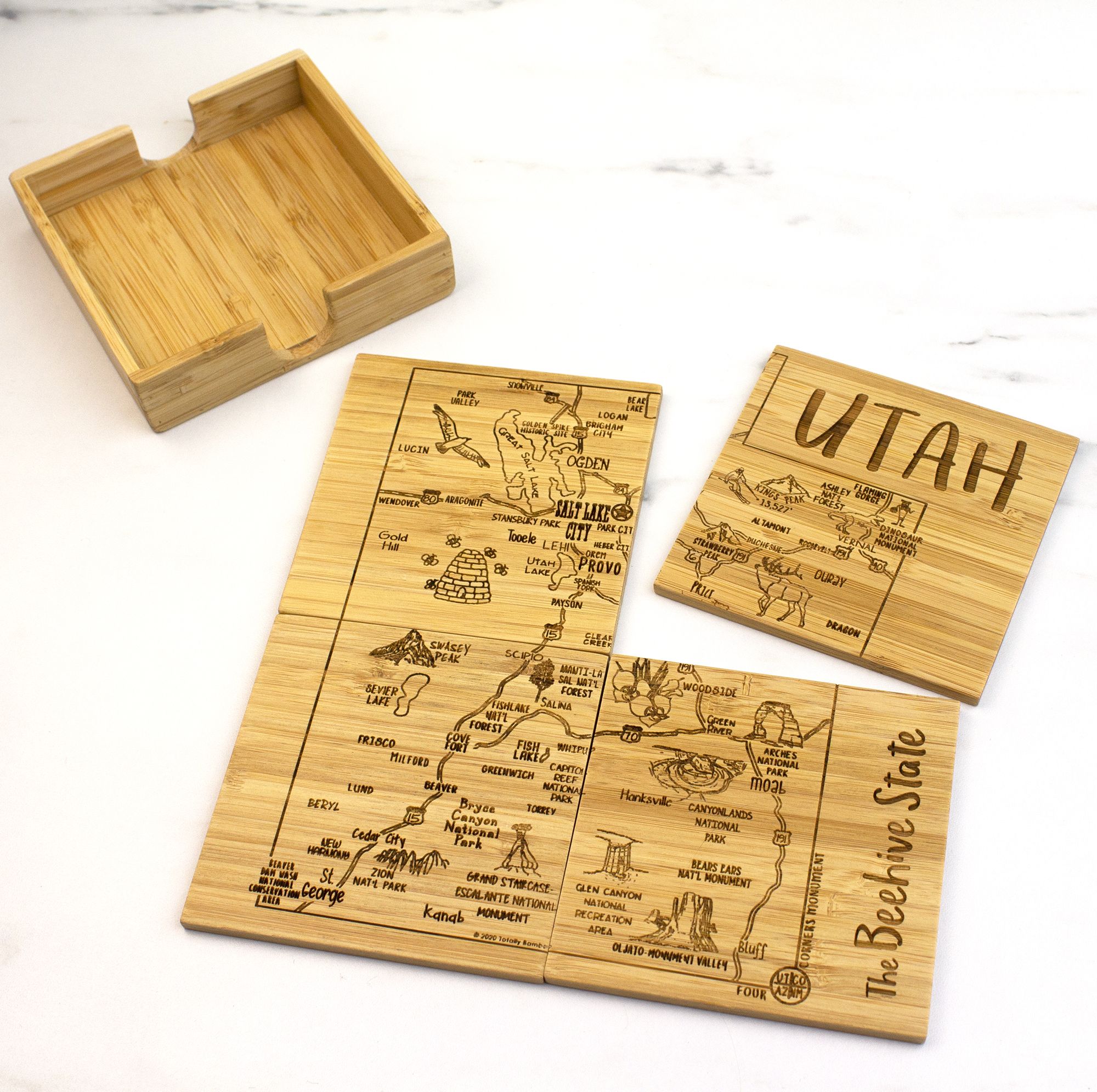Utah Puzzle Coaster Set 1