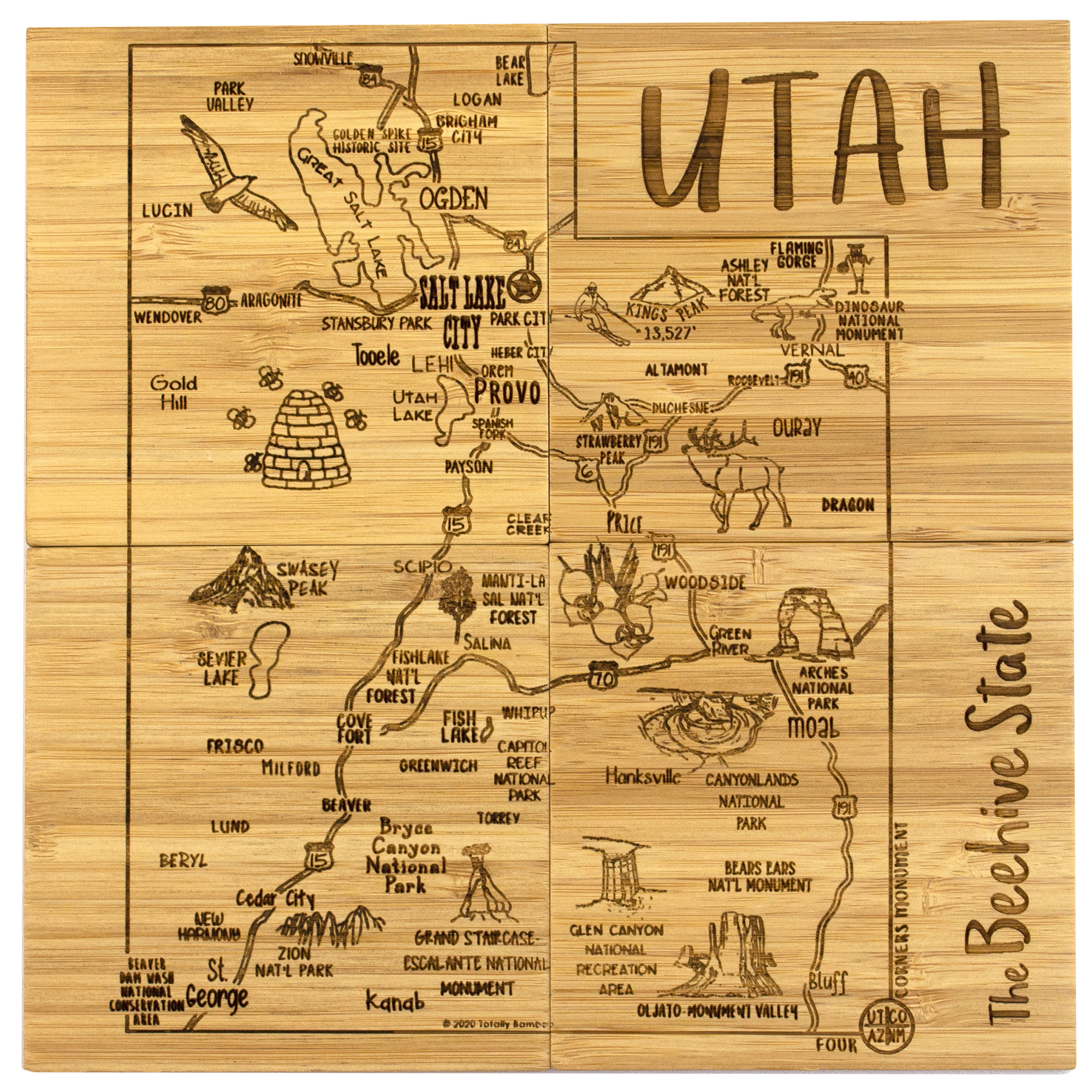 Utah Puzzle Coaster Set 1