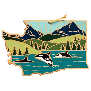 Washington State Shaped Cutting & Serving Board w/Artwork by Summer Stokes 2 Washington State Shaped Cutting & Serving Board w/Artwork by Summer Stokes 2