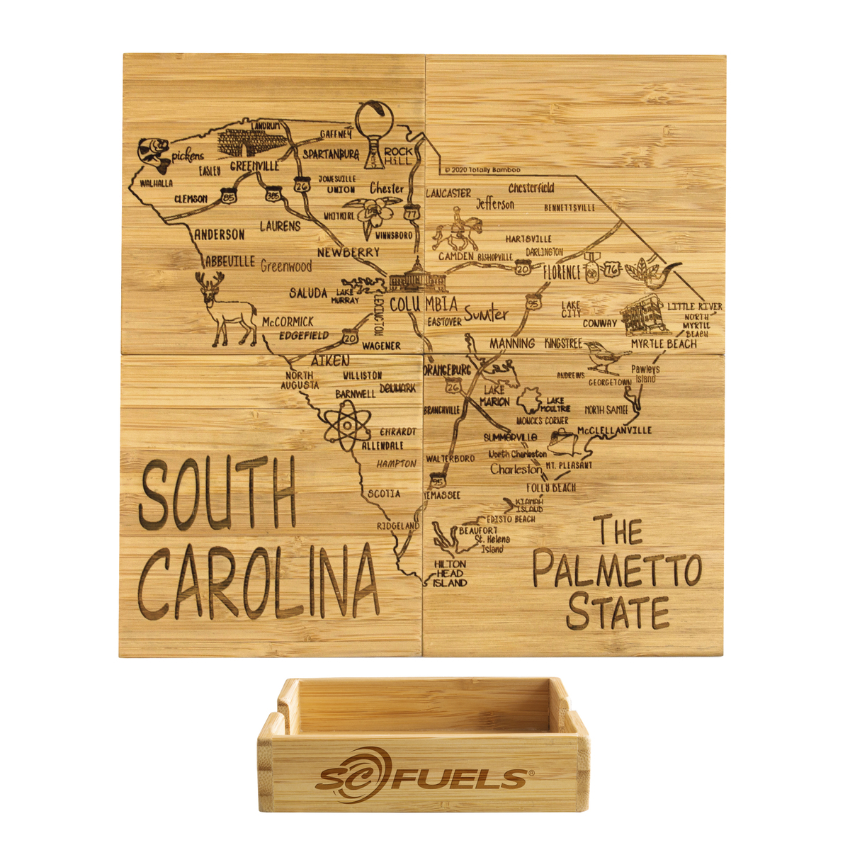 South Carolina Puzzle Coaster Set 1