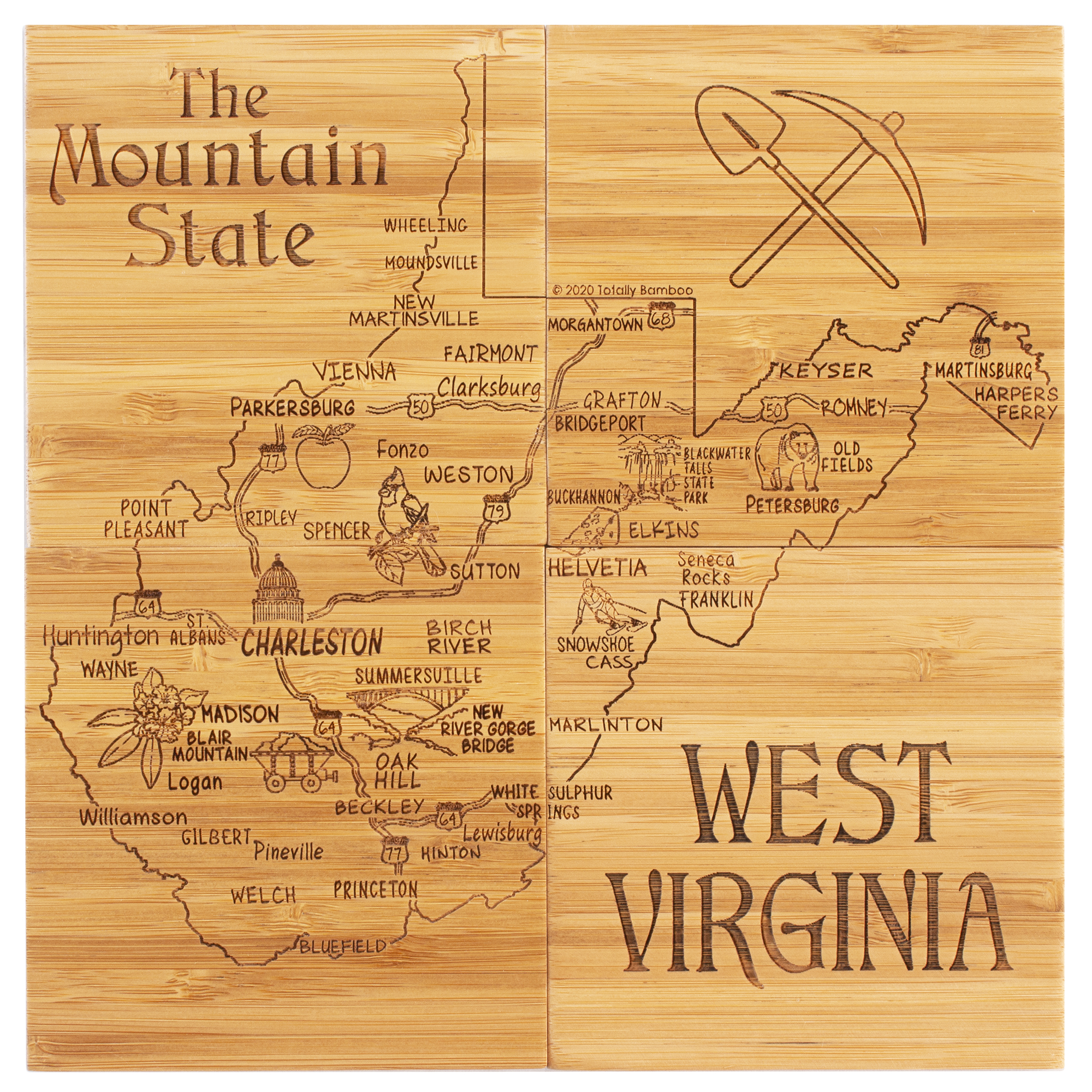 West Virginia Puzzle Coaster Set 1