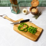 Rock & Branch® Olive Wood Cutting & Serving Board W/Handle 4 Rock & Branch® Olive Wood Cutting & Serving Board W/Handle 4