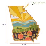 Georgia State Shaped Cutting & Serving Board w/Artwork by Summer Stokes - Various/Bamboo Brown Georgia State Shaped Cutting & Serving Board w/Artwork by Summer Stokes - Various/Bamboo Brown