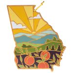 Georgia State Shaped Cutting & Serving Board w/Artwork by Summer Stokes 2 Georgia State Shaped Cutting & Serving Board w/Artwork by Summer Stokes 2