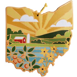 Ohio State Shaped Cutting & Serving Board w/Artwork by Summer Stokes 2 Ohio State Shaped Cutting & Serving Board w/Artwork by Summer Stokes 2