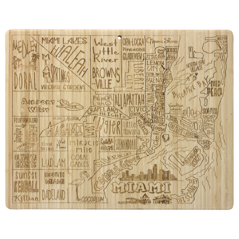 Miami City Life Bamboo Cutting & Serving Board 1 Miami City Life Bamboo Cutting & Serving Board 1