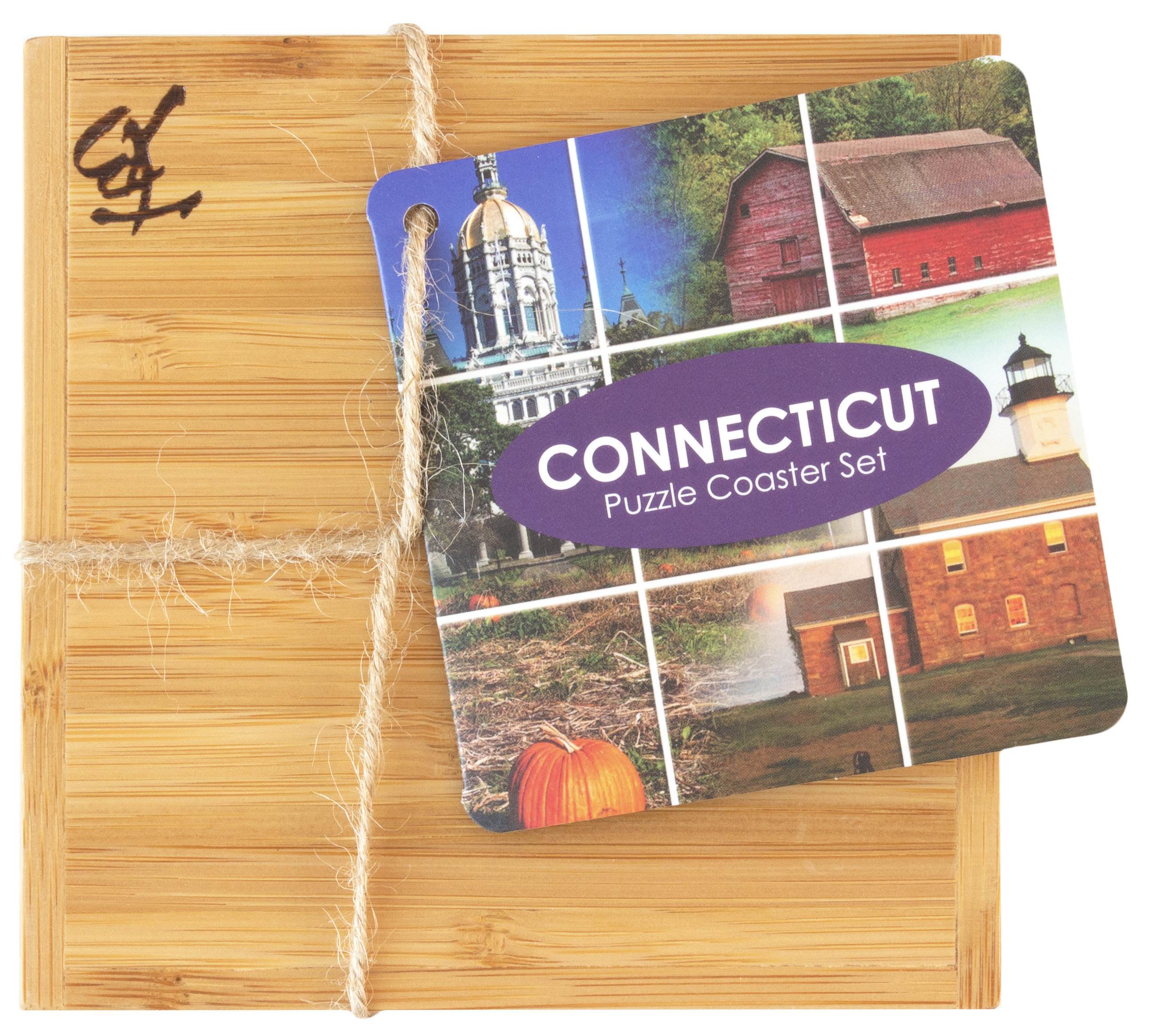 Connecticut Puzzle Coaster Set 1