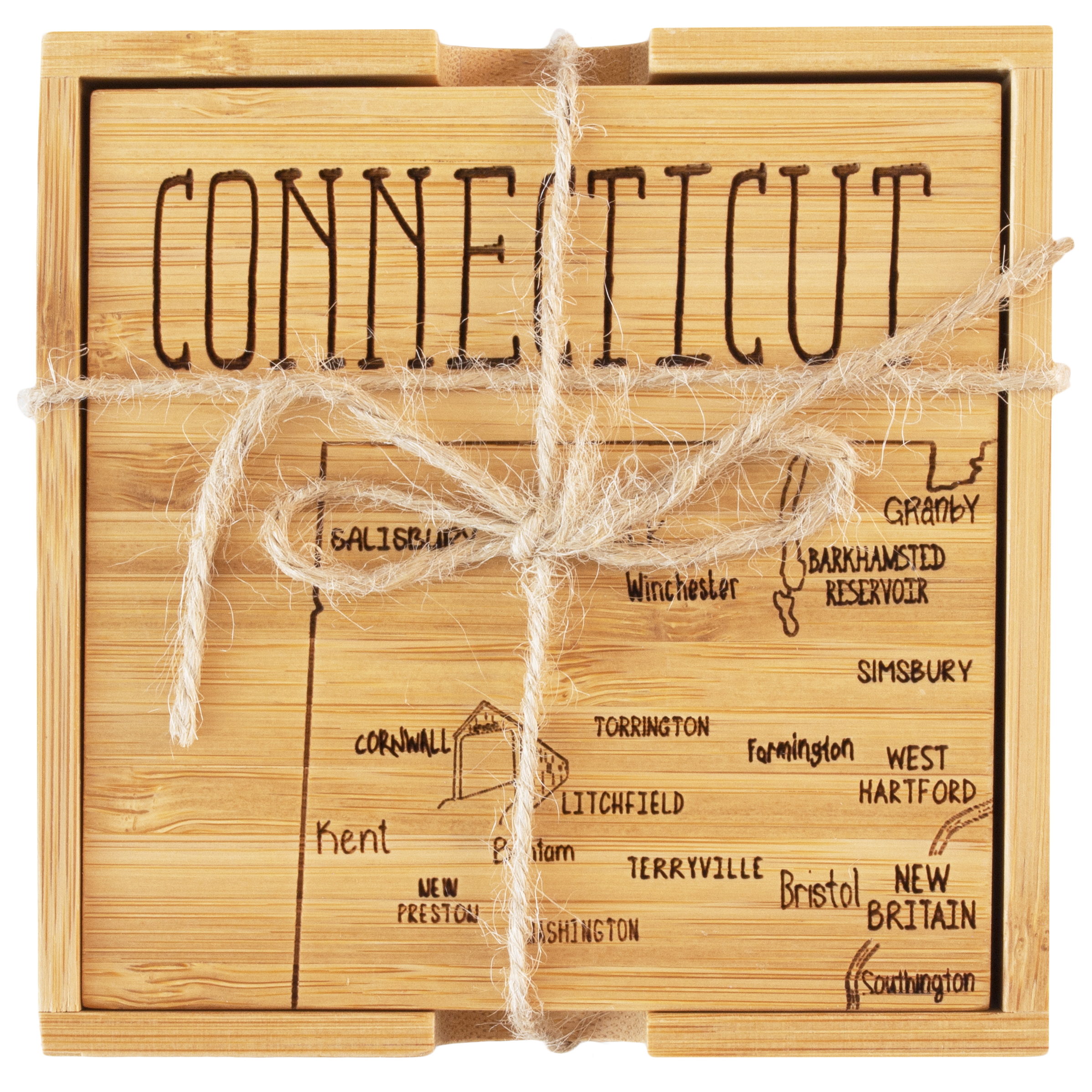 Connecticut Puzzle Coaster Set 1