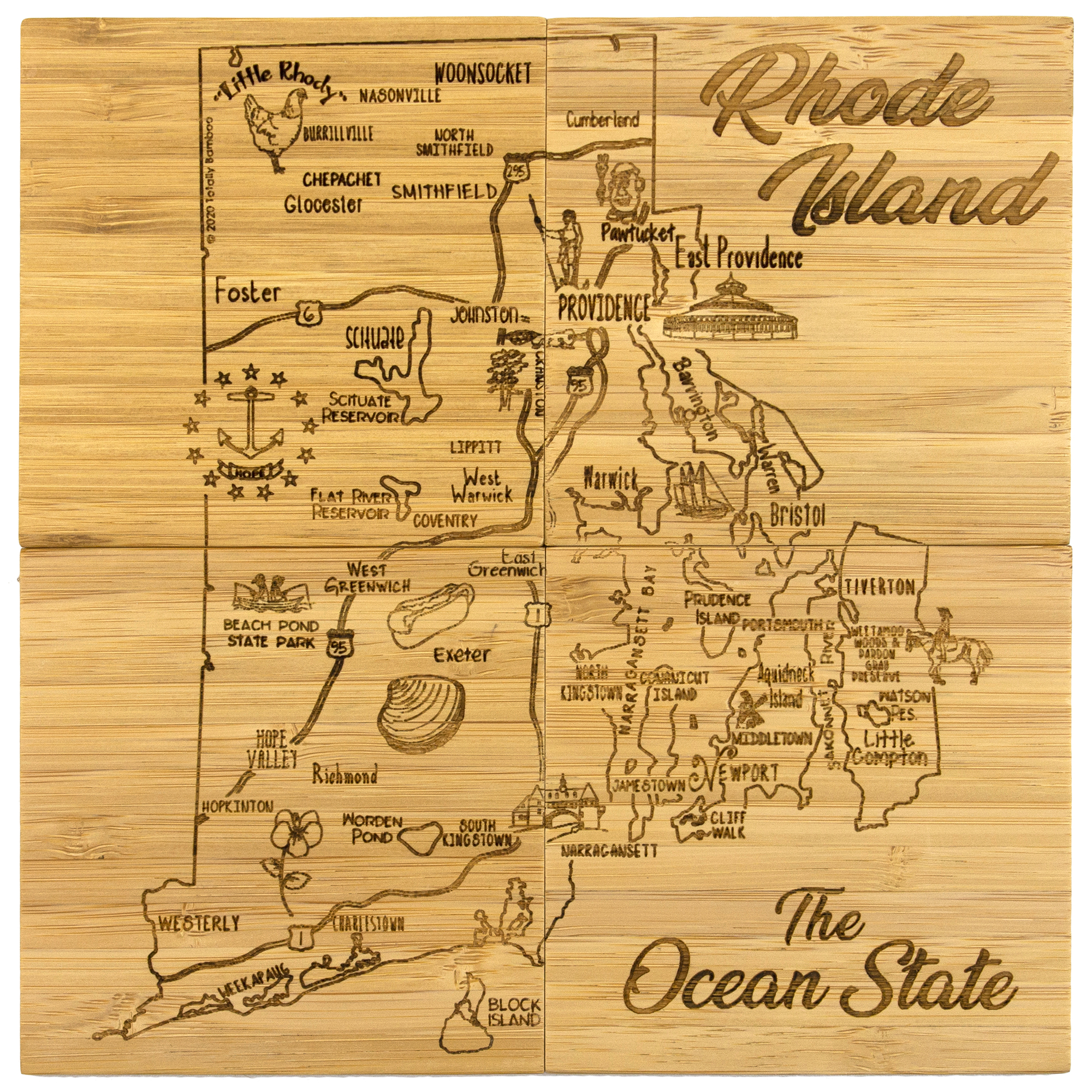Rhode Island Puzzle Coaster Set 1
