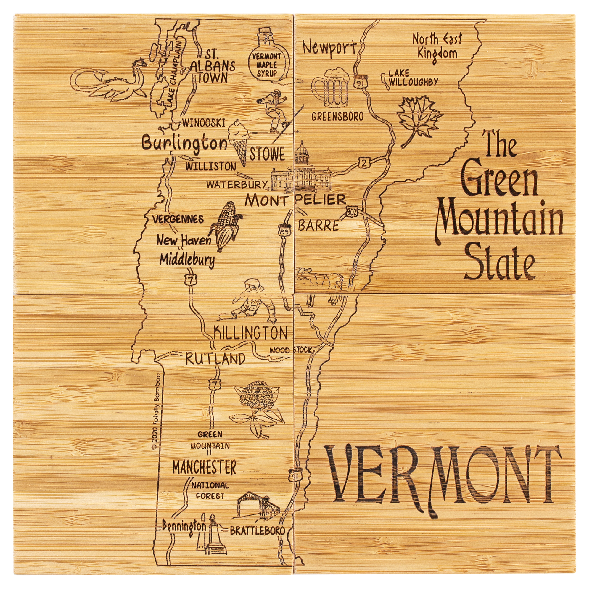 Vermont Puzzle Coaster Set 1