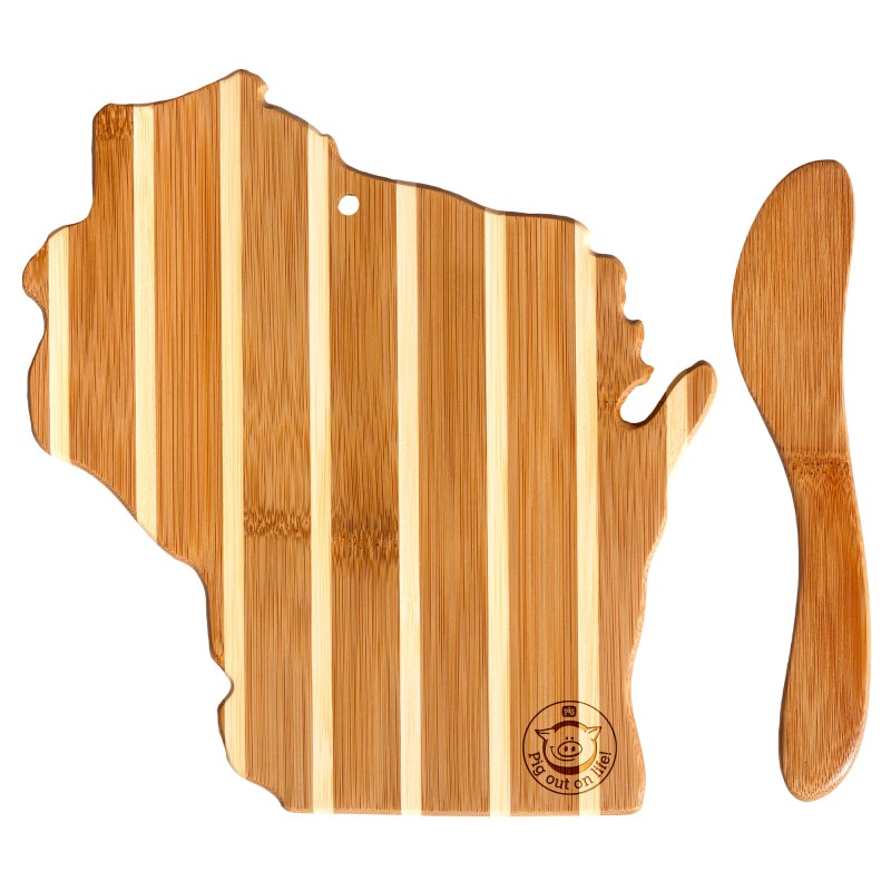 Wisconsin Charcuterie Board with Spreader Knife Gift Set 1 Wisconsin Charcuterie Board with Spreader Knife Gift Set 1