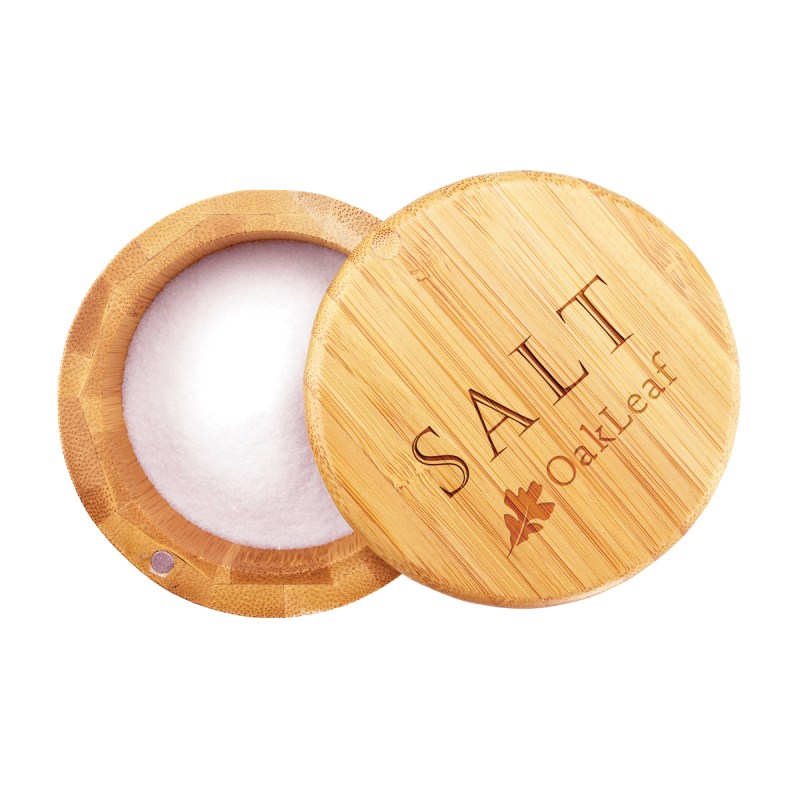 Salt Box w/Magnetic Swivel Lid & "Salt" Engraving on Lid 1 Salt Box w/Magnetic Swivel Lid & "Salt" Engraving on Lid 1
