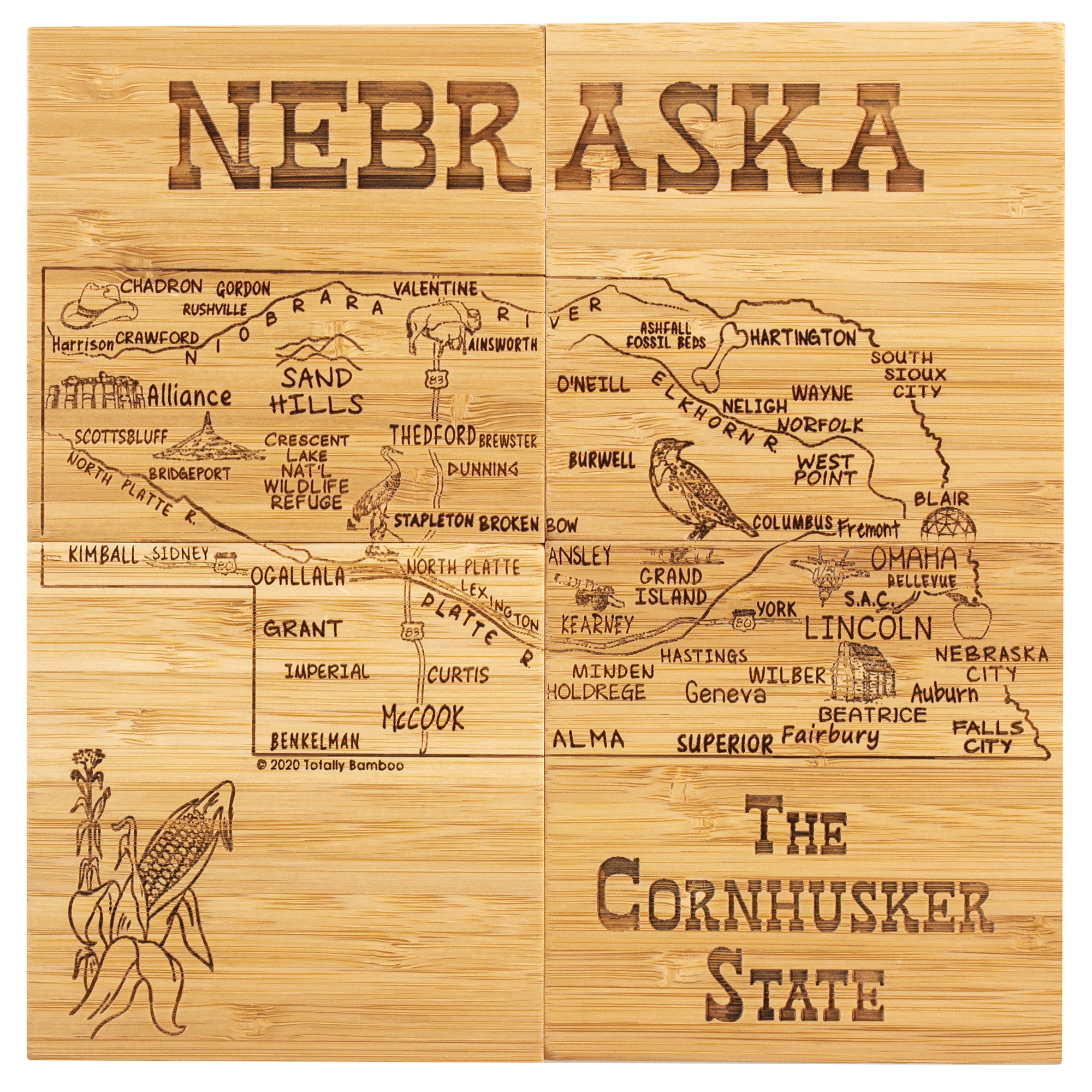 Nebraska Puzzle Coaster Set 1