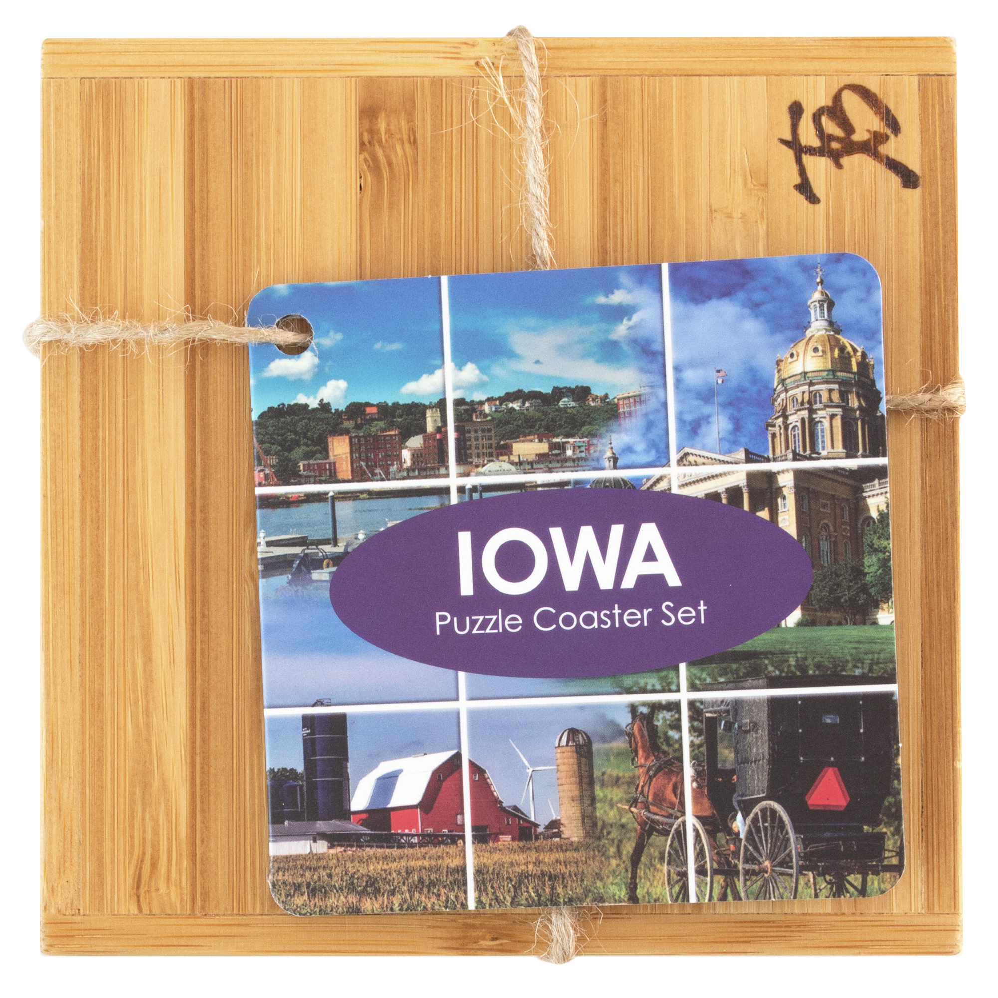 Iowa Puzzle Coaster Set 1