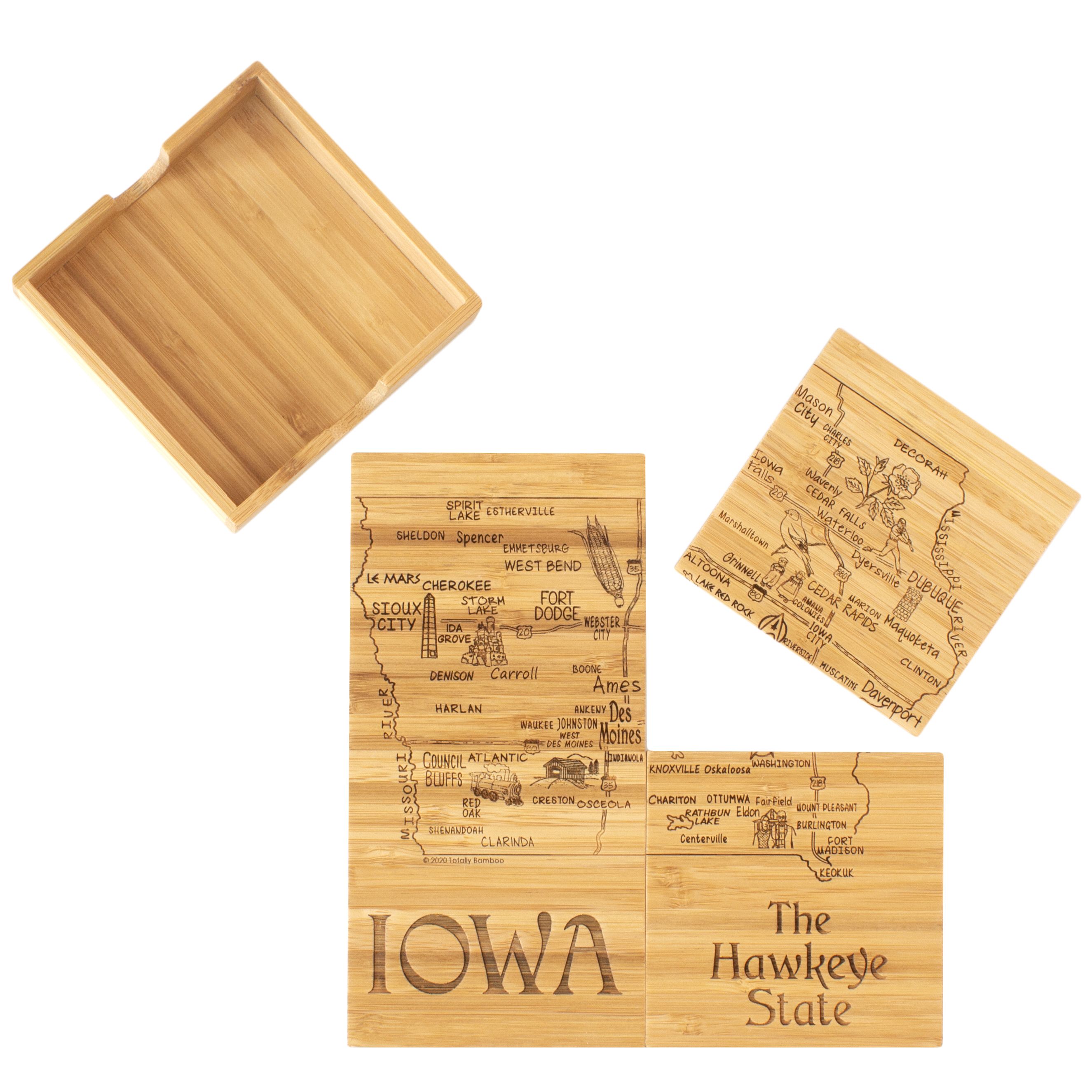 Iowa Puzzle Coaster Set 1