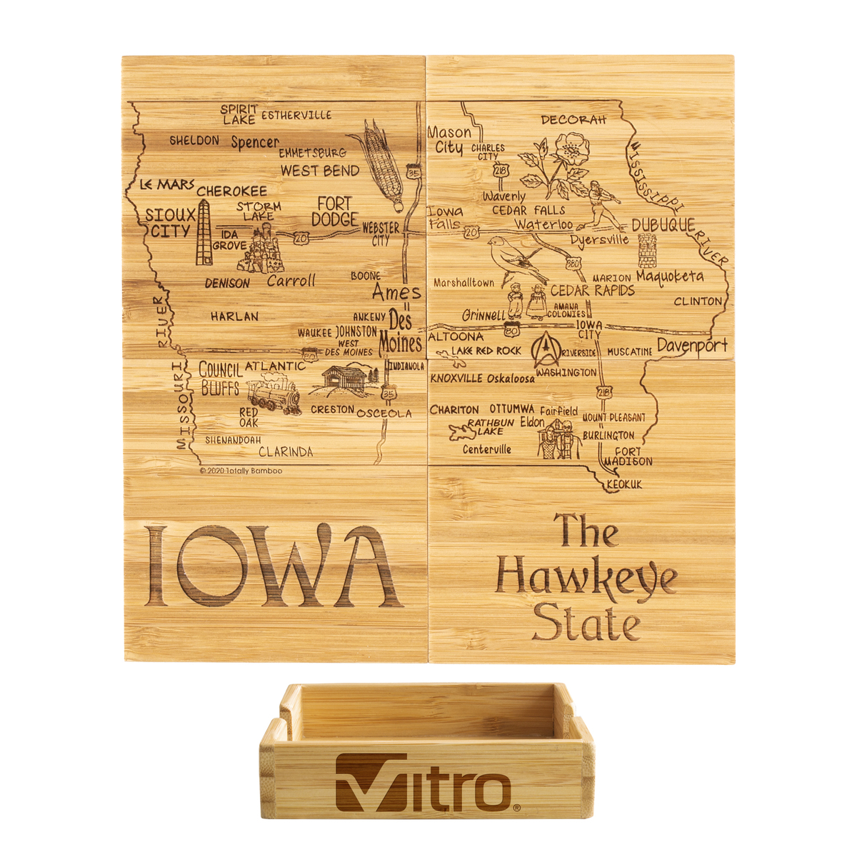 Iowa Puzzle Coaster Set 1